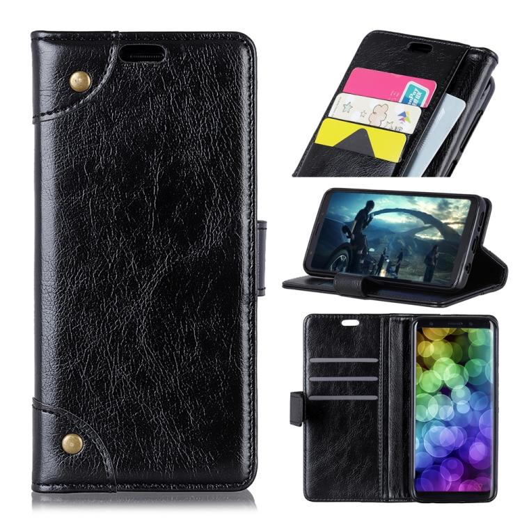 

Copper Buckle Nappa Texture Horizontal Flip Leather Case for Galaxy A7 (2018), with Holder & Card Slots & Wallet (Black)