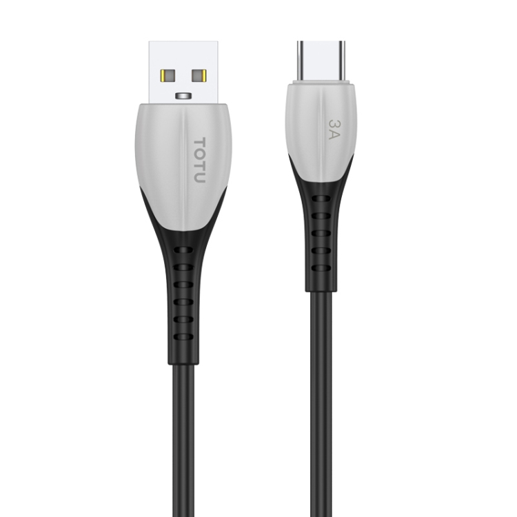 

TOTUDESIGN BT-006 Soft Color Series 3A USB-C / Type-C to USB Charging Data Cable, Length: 1.0m(Grey)