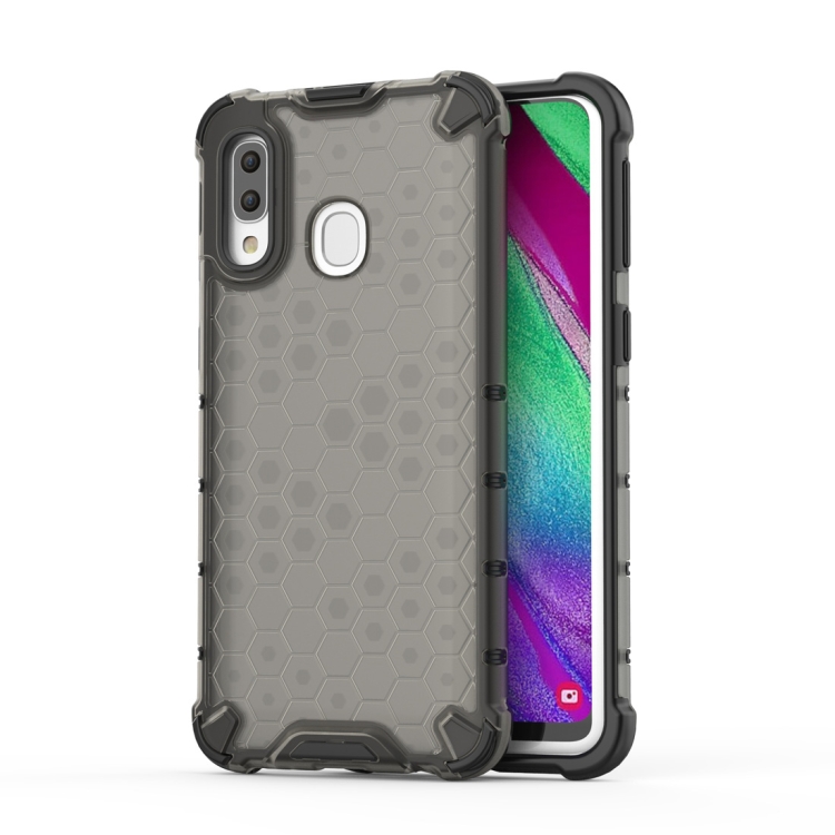 

Shockproof Honeycomb PC + TPU Case for Galaxy A40 (Black)