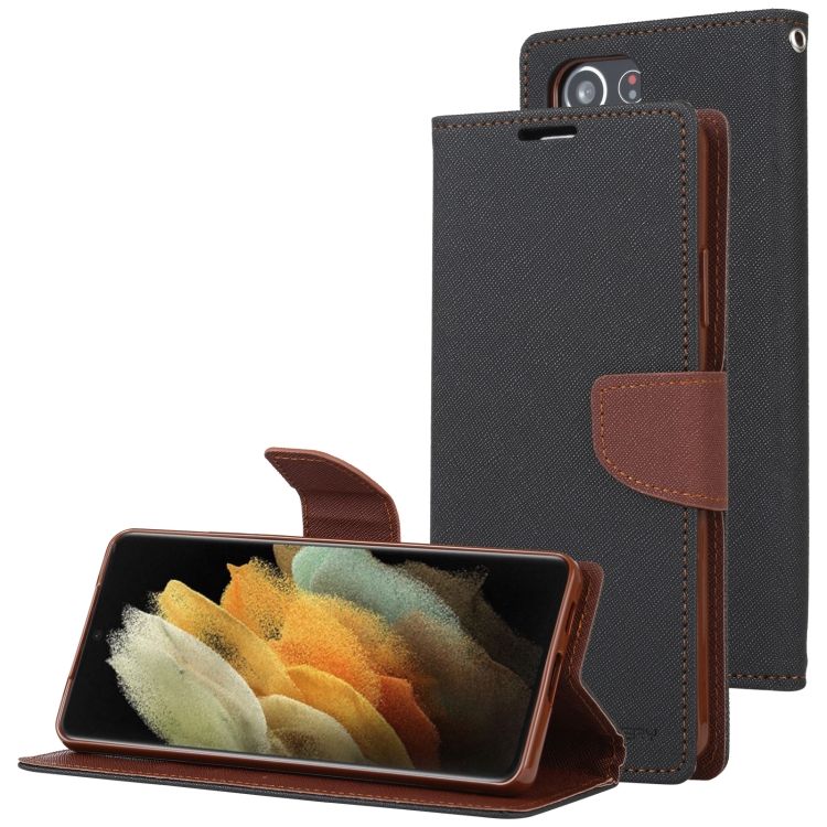 

For Samsung Galaxy S21 Ultra 5G GOOSPERY FANCY DIARY Horizontal Flip PU Leather Case with Holder & Card Slots & Wallet (Black)