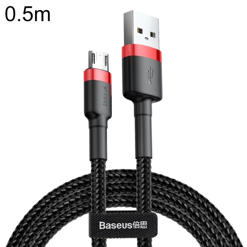 

Baseus CAMKLF-A09 0.5m 2.4A USB to Micro USB Cafule Double-sided Insertion Braided Cord Data Sync Charge Cable, For Galaxy, Huawei, Xiaomi, LG, HTC and Other Smart Phones(Black)