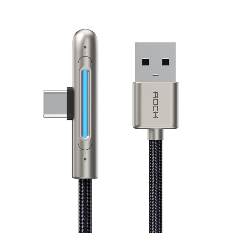 

ROCK SPACE RCB0810 M3 1m 6A Max USB to USB-C / Type-C Zinc Alloy Gaming Quick Charging Sync Data Cable