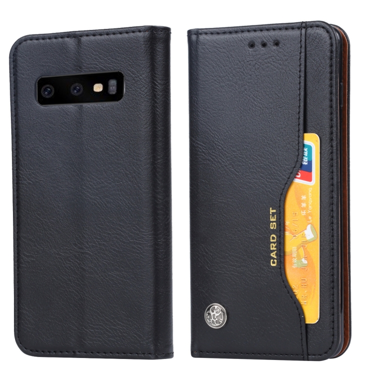 

Knead Skin Texture Horizontal Flip Leather Case for Galaxy S10, with Photo Frame & Holder & Card Slots & Wallet (Black)