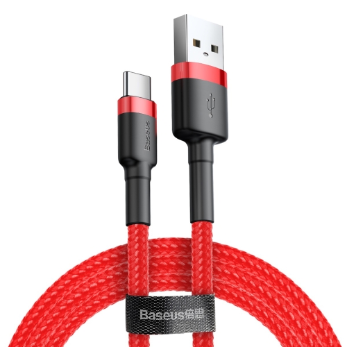 

Baseus 2A Type-C / USB-C Cafule Tough Charging Cable, Length: 3m(Red)