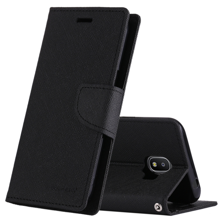 

GOOSPERY FANCY DIARY Series for Galaxy J2 Pro (2018) Cross Texture Horizontal Flip Leather Case with Holder(Black)