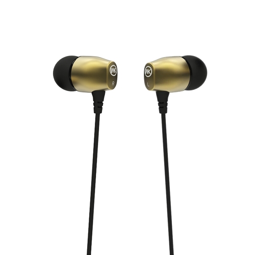 

WK Wi120 3.5mm Elbow Plug Wired Stereo Music Earphone, Support Call & Microphone, Cable Length: 1.2m (Gold)