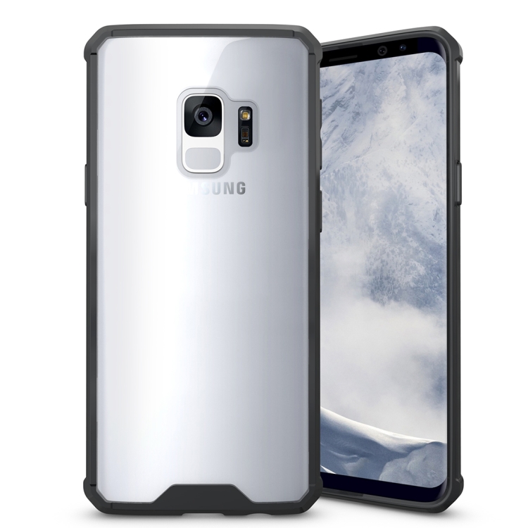 

For Galaxy S9 Acrylic + TPU Shockproof Transparent Armor Protective Back Cover Case(Black)
