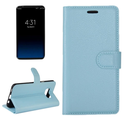 

For Galaxy S8 + / G955 Litchi Texture Horizontal Flip Leather Case with Magnetic Buckle & Holder & Card Slots & Wallet(Blue)