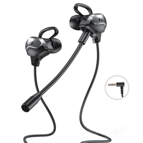 

WK ET-Y30 ET Series 3.5mm Elbow In-ear Wired Wire-control Gaming Earphone with Microphone (Black)