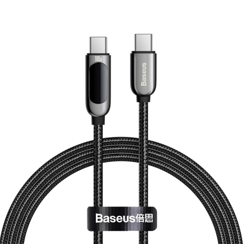 

Baseus Type-C to Type-C 100W Display Fast Charging Data Cable, Length: 1m (Black)