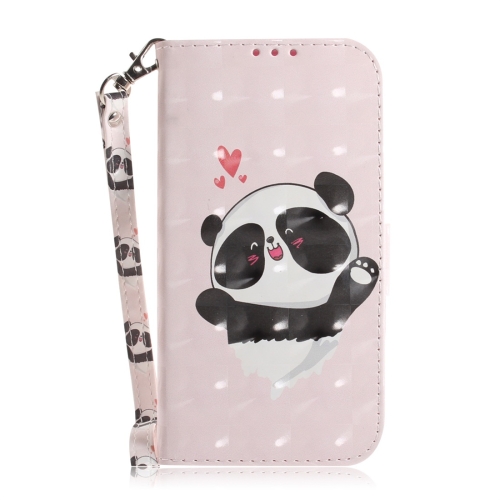 

Heart Panda Pattern 3D Coloured Drawing Horizontal Flip Leather Case for Galaxy A40, with Holder & Card Slots & Wallet