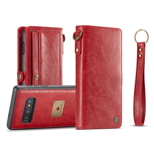 

CaseMe Crazy Horse Texture Magnetic Absorption Detachable Horizontal Flip Leather Protective Case for Galaxy S10e, with Lanyard & Card Slots & Wallet(Red)