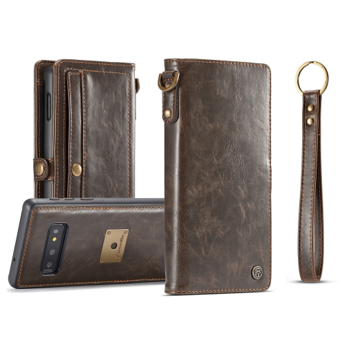 

CaseMe Crazy Horse Texture Magnetic Absorption Detachable Horizontal Flip Leather Protective Case for Galaxy S10e, with Lanyard & Card Slots & Wallet(Brown)