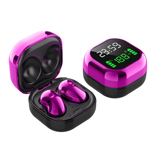 

S6 Plus Bluetooth 5.0 TWS Touch Digital Display Mini Clock True Wireless Bluetooth Earphone with Charging Box(Purple)