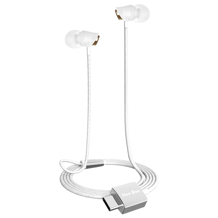 

New Bee 1.2m USB-C / Type-C In-Ear Ceramic Digital Moving Coil Noise Reduction Music Earphone, For Google, LG, Huawei, Xiaomi or Other Type-C Devices(White)