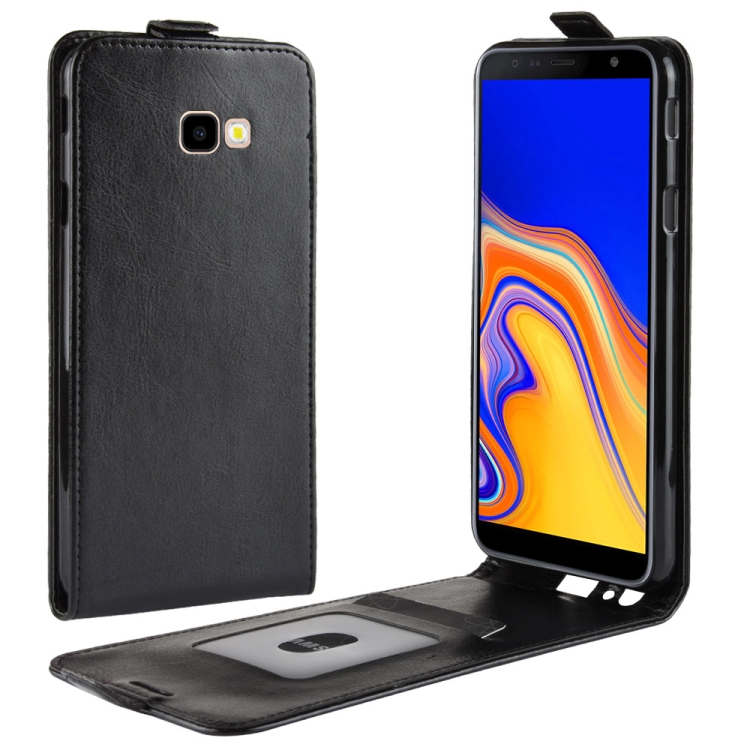 

Business Style Vertical Flip TPU Leather Case for Galaxy J4+, with Card Slot (Black)