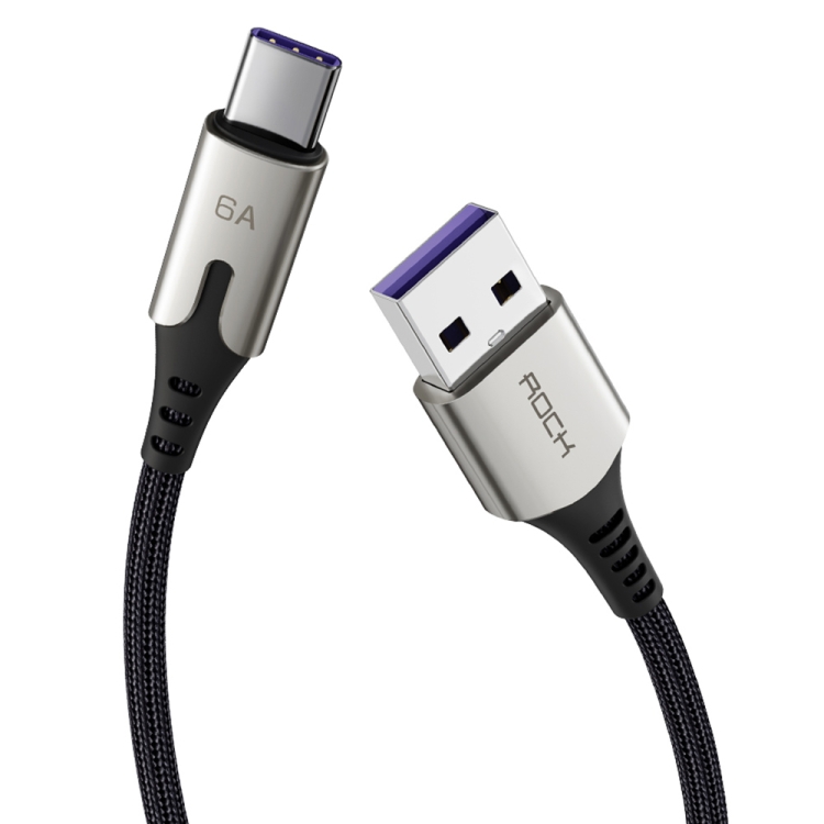 

ROCK G18 USB-C / Type-C Zinc Alloy 6A Super Braided Fast Charging Data Cable