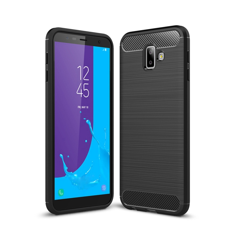 

Brushed Texture Carbon Fiber Shockproof TPU Case for Galaxy J6+ (Black)