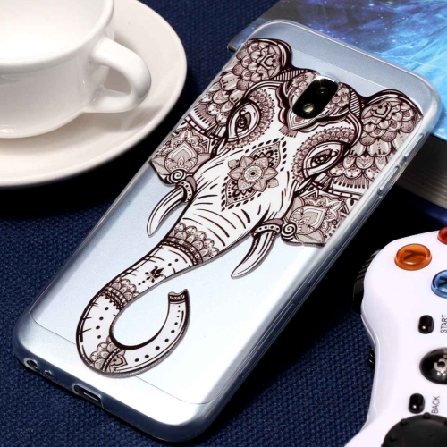 

For Galaxy J3 (2017) / J330 (EU Version) Embossment Tattoo Elephant Pattern Soft TPU Protective Case