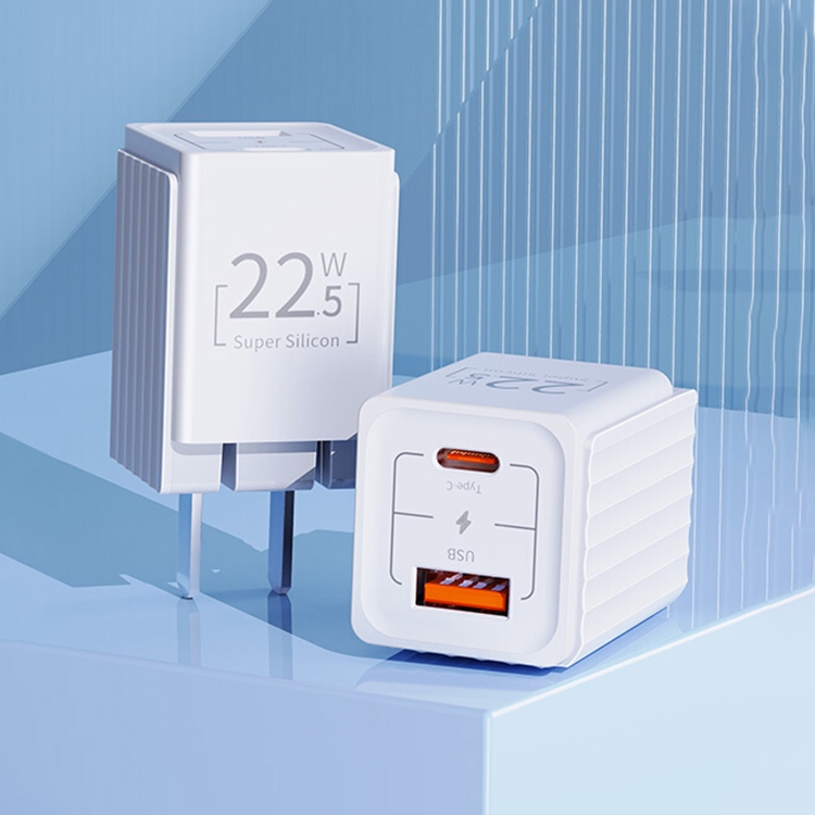 

ROCK T69 Dual Port PD20W Mini Travel Folding Foot Charger, CN Plug(White)