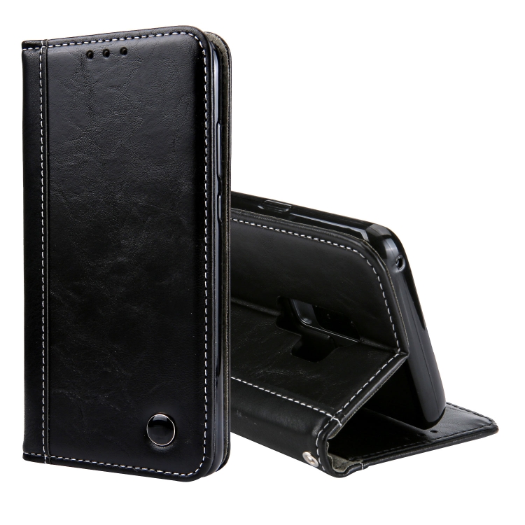 

Retro Book Design Horizontal Flip PU Leather Case for Galaxy S9, with Holder & Card Slots (Black)
