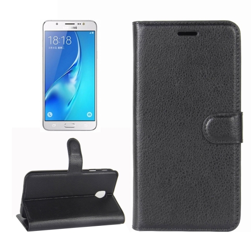 

For Galaxy J7 (2017) / J7 Pro (EU Version) Litchi Texture Horizontal Flip Leather Case with Holder & Card Slots & Wallet(Black)