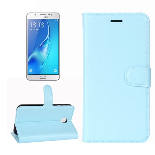 

For Galaxy J7 (2017) / J7 Pro (EU Version) Litchi Texture Horizontal Flip Leather Case with Holder & Card Slots & Wallet(Blue)
