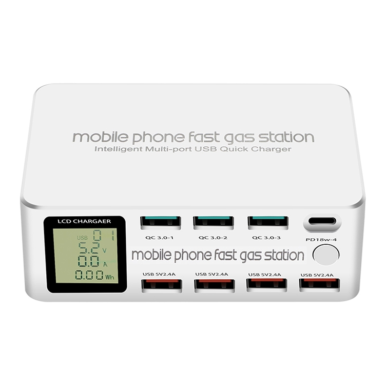 

818D 8 In 1 Multi-function USB Charging Station Smart Socket Holder Stand