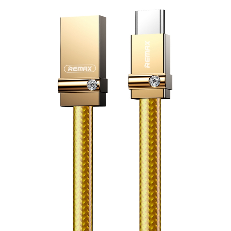 

REMAX RC-091a 2.4A USB to USB-C / Type-C Golden Diamond Data Sync Charging Cable, Cable Length: 1m(Gold)