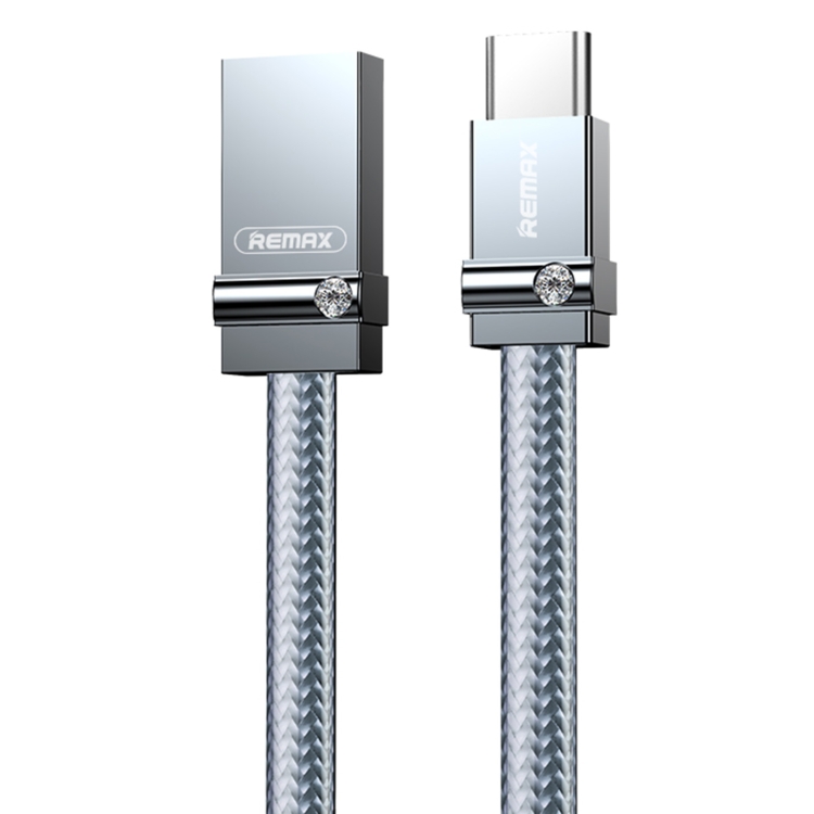 

REMAX RC-091a 2.4A USB to USB-C / Type-C Golden Diamond Data Sync Charging Cable, Cable Length: 1m(Silver)
