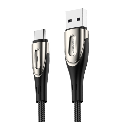 

JOYROOM S-M411 Sharp Series 3A USB-C / Type-C Interface Charging + Transmission Nylon Braided Data Cable with Drop-shaped Indicator Light, Cable Length: 1.2m (Black)