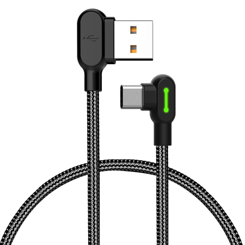 

Mcdodo CA-5280 Button Series 90 Degree Corner Dual LED Type-C to USB Cable, Length: 0.5m(Black)