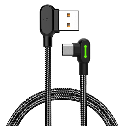 

Mcdodo CA-5281 Button Series 90 Degree Corner Dual LED Type-C to USB Cable, Length: 1.2m(Black)