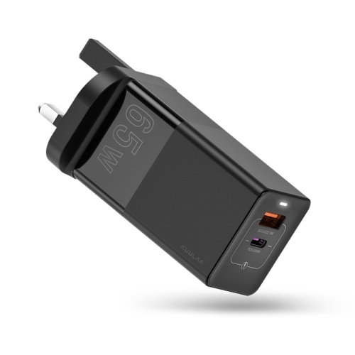 

KUULAA KL-CD14 65W QC3.0 USB + PD USB-C / Type-C Interface GaN Fast Charge Travel Charger, UK Plug(Black)