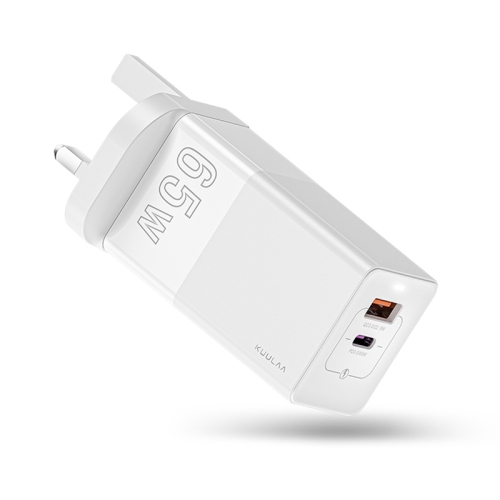 

KUULAA KL-CD14 65W QC3.0 USB + PD USB-C / Type-C Interface GaN Fast Charge Travel Charger, UK Plug(White)