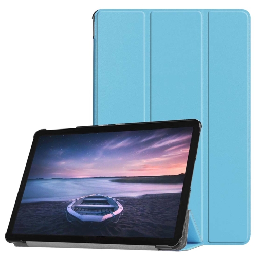 

Custer Texture Horizontal Flip PU Leather Case for Galaxy Tab S4 10.5 / T835, with Three-folding Holder & Sleep / Wake-up Function (Blue)