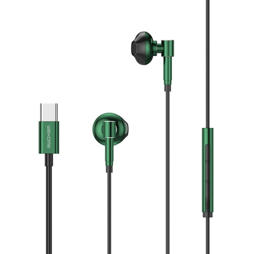 

WK SHQ Series YC03 USB-C / Type-C Music Wired Earphone (Green)