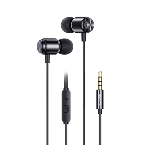 

USAMS US-SJ548 EP-44 3.5mm Aluminum Alloy In-ear Wired Earphone with Central Control, Length: 1.2m (Black)