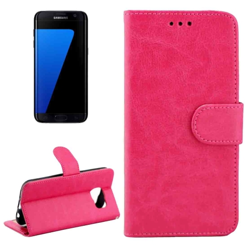 

For Galaxy S7 Edge / G935 Crazy Horse Texture Horizontal Flip Magnetic Snap Leather Case with Adjustable Holder & Card Slots & Photo Frame & Wallet(Magenta)