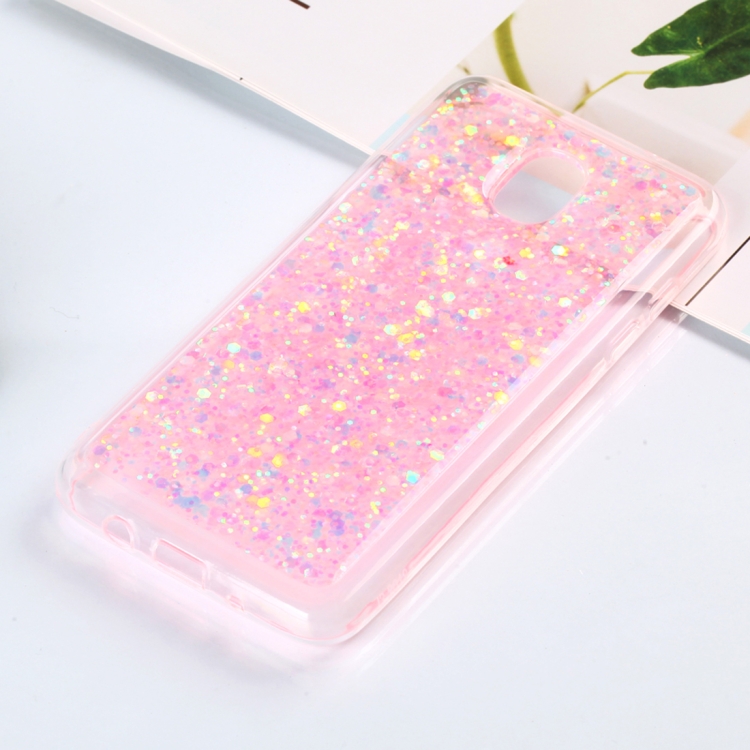 

Colorful Glitter Powder Style Protective Soft Cover for Galaxy J3 (2018)(Pink)