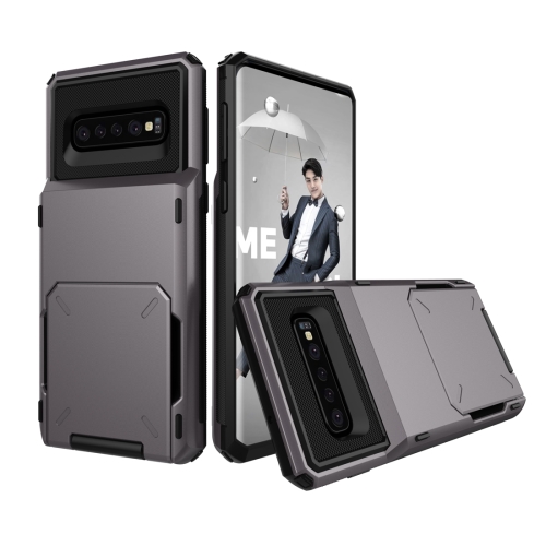 

Shockproof TPU + PC Protective Case for Galaxy S10, with Card Slot (Black)