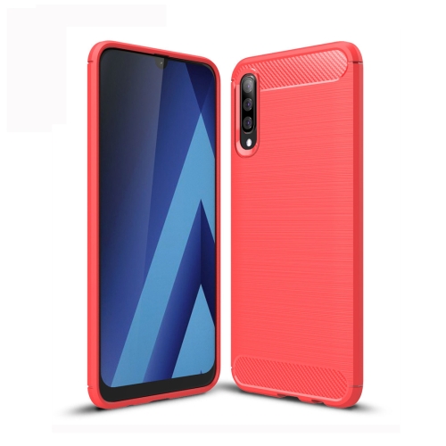 

Brushed Texture Carbon Fiber TPU Case for Galaxy A70 (Red)