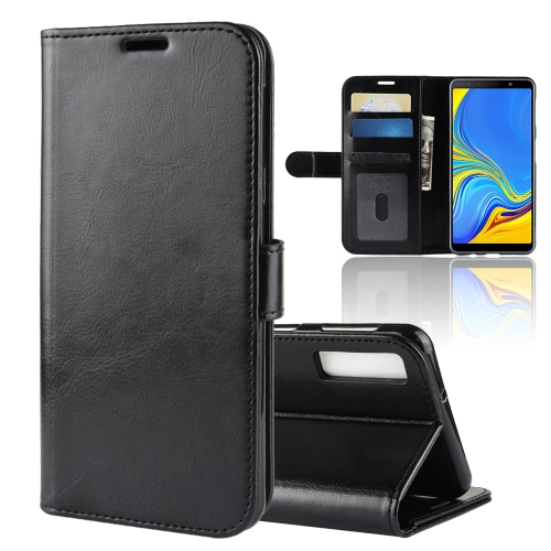 

R64 Texture Single Fold Horizontal Flip Leather Case for Galaxy A7 (2018), with Holder & Card Slots & Wallet(Black)