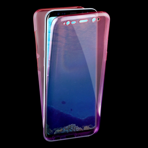 

For Galaxy S8 + / G955 0.75mm Double-sided Gradient Color Full Coverage TPU Protective Case Back Cover(Magenta + Purple)