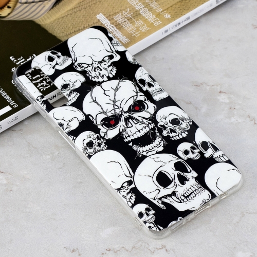 

Luminous Red Eyes Skull Pattern Shockproof TPU Protective Case for Galaxy A7 (2018)