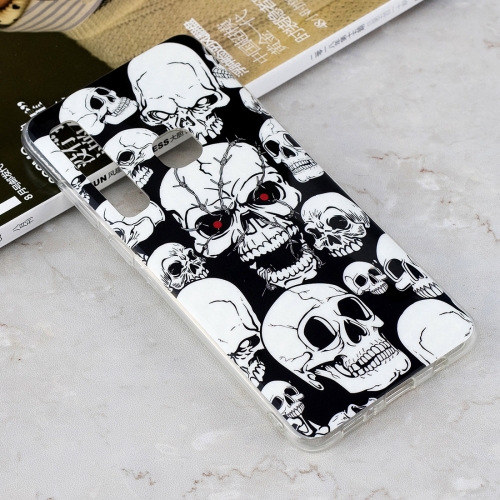 

Luminous Red Eyes Skull Pattern Shockproof TPU Protective Case for Galaxy A9 (2018) / A9s