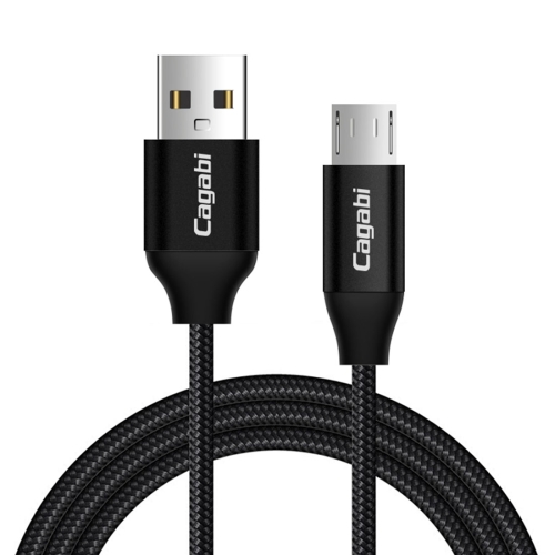 

Cagabi N1-2 2m 2.4A Aviation Aluminum Alloy + Nylon Micro USB to USB Data Sync Fast Charging Cable, For Galaxy, Huawei, Xiaomi, HTC, Sony and Other Smartphones(Black)