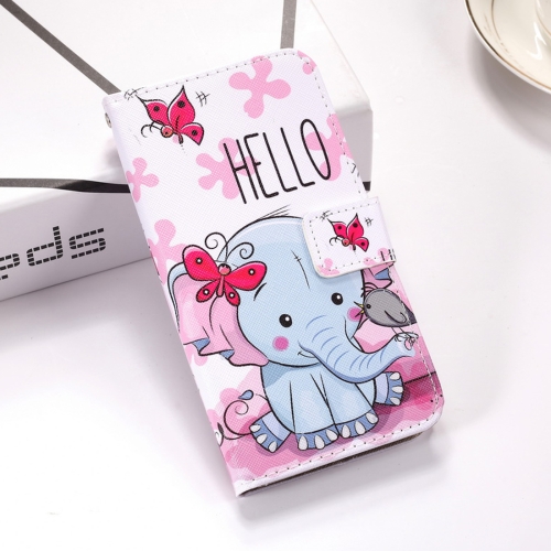 

Butterfly Elephant Pattern Colored Drawing Horizontal Flip Leather Case for Galaxy M20, with Holder & Card Slots & Wallet & Lanyard