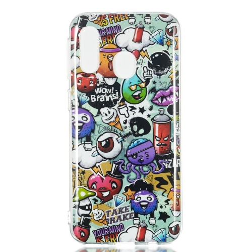 

Rubbish Pattern Noctilucent TPU Soft Case for Galaxy A40