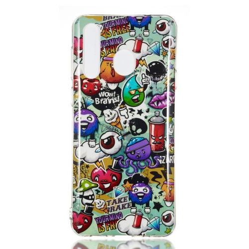 

Rubbish Pattern Noctilucent TPU Soft Case for Galaxy A8s